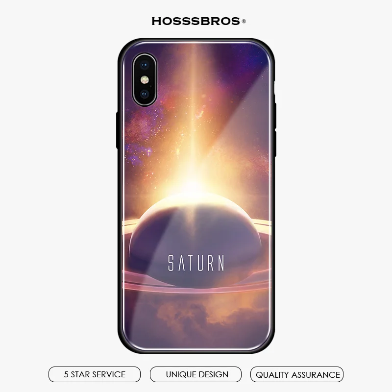 Сатурн солнечная система из закаленного стекла мягкий силикон для iPhone 5 5S SE 6 6S 7 8