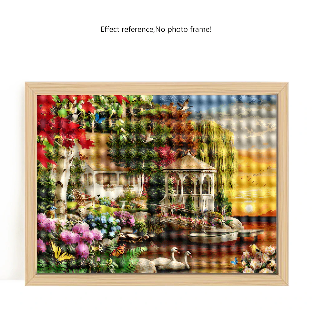 evershine full square diamond painting house scenery diamond embroidery garden cross stitch kit 5d diy home decor gift free global shipping