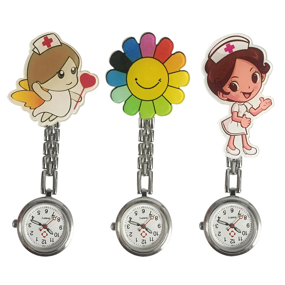 Женские Модные прочные медицинские милые Мультяшные часы для медсестры