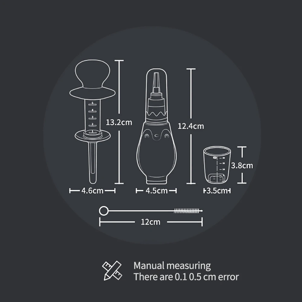 

4pcs Nasal Aspirator Baby Newborn Nose Cleaner Baby Caring Kit Sniffling Equipment Medicine Feeder Baby Healthcare Kit