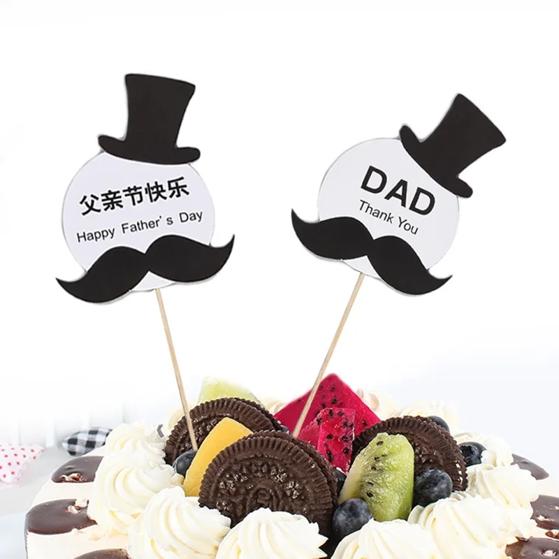 

Happy Father's Day Cake Toppers BirthdayCakes Toppers Acrylic Cupcake Topper Dessert Decoration 2021