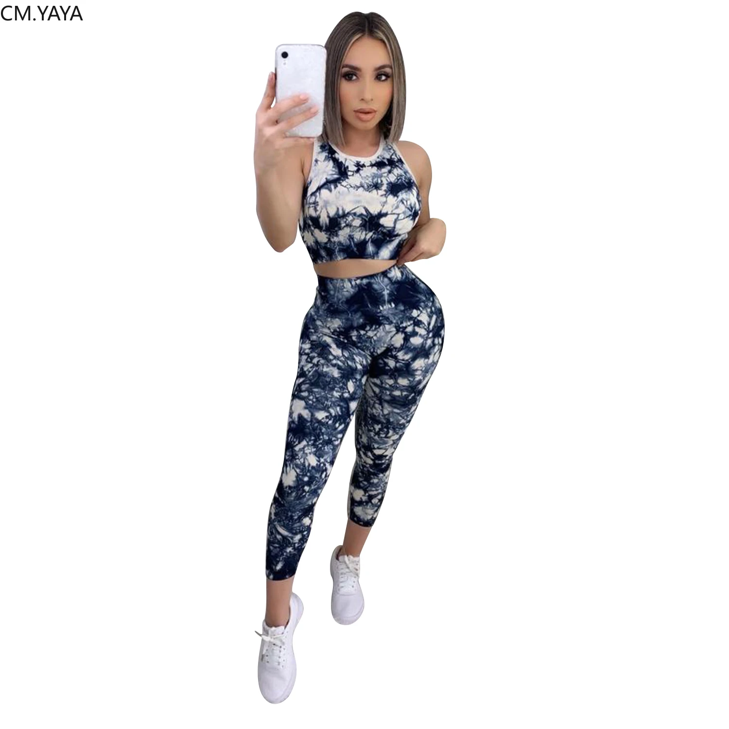 Женский спортивный костюм Tie Dye комплект из двух предметов: футболка с воротником