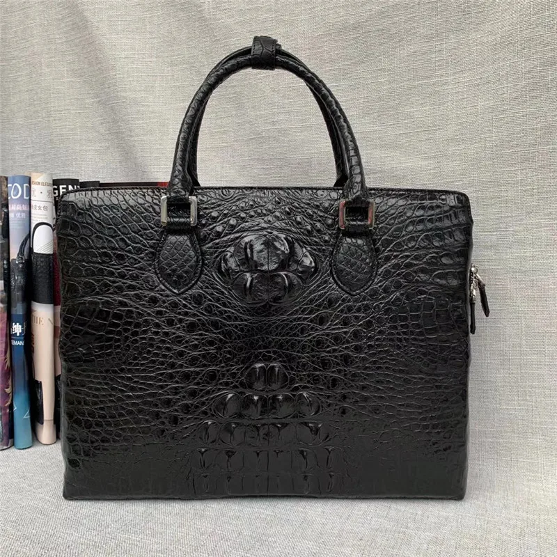 Подлинная крокодиловая кожа мужской большой портфель для ноутбука из