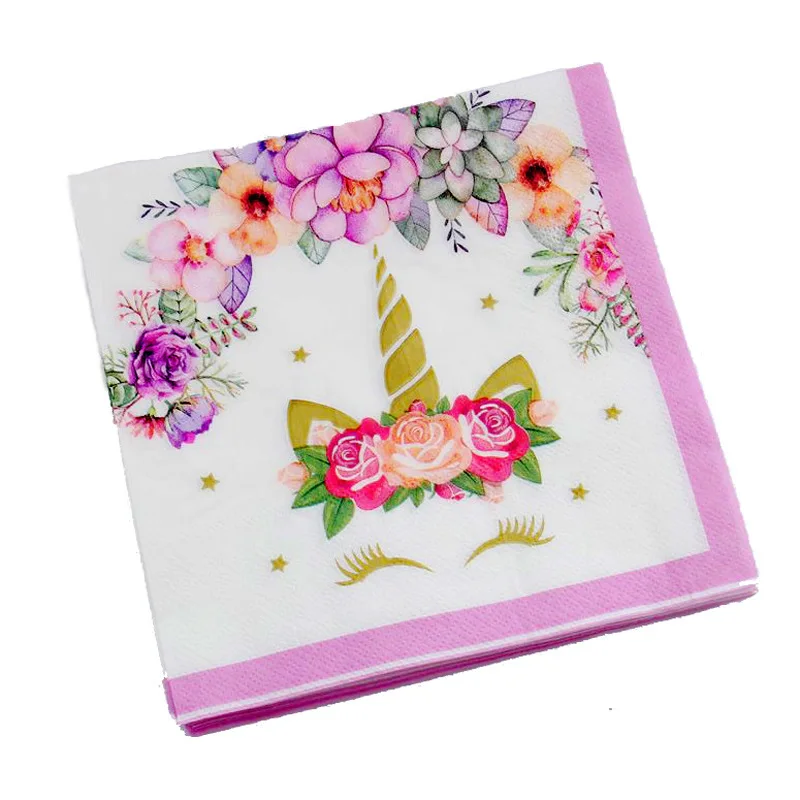 

Rainbow Unicorn Girl Party Happy Birthday Decoration Wedding Unicorn Tableware Disposable Tablecloth Plate Cup Paper Towel