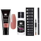 Набор полигелей для наращивания ногтей, 43 шт., французский стиль, фотокамуфляжный цвет, форма для ногтей, Кристальный УФ-гель, щеточка, гель для ногтей