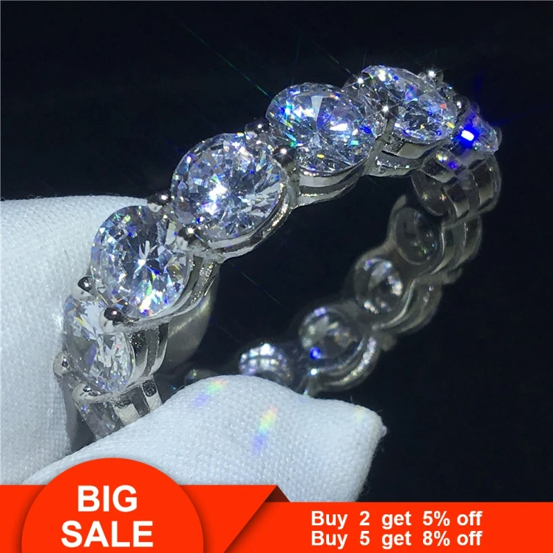 Женское Обручальное Кольцо Vecalon роскошное кольцо из стерлингового серебра 925