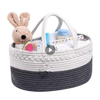 baby diaper storage box 100 cotton rope baby room diaper basket diaper storage box for wet wipes toy organizer nappy bag home