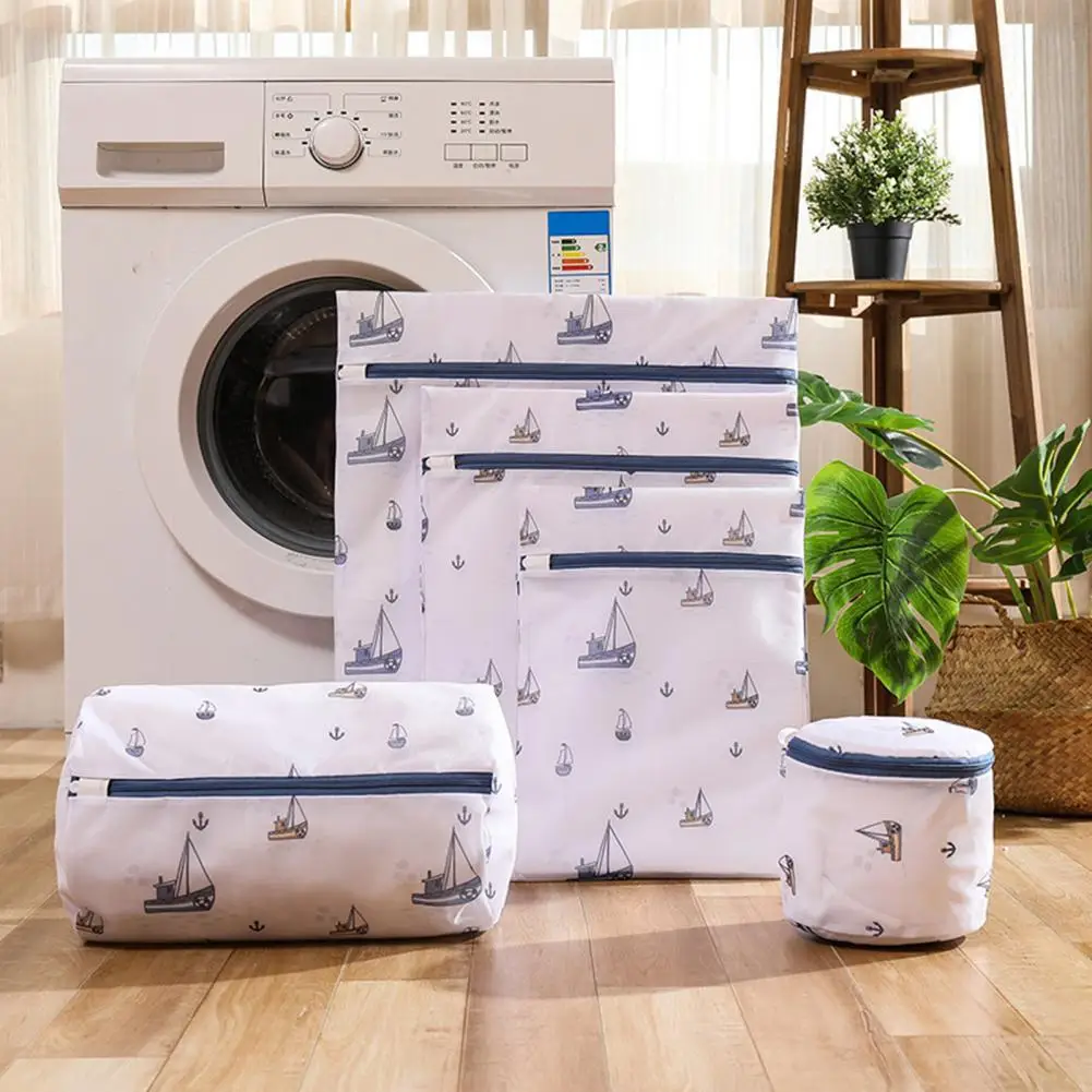 

High Permeability Wash Bag Eco-friendly Underwear Bag Unique Pattern No Odor Polyester Thickened Underwear Garment Bag for Home