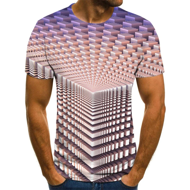 

Trendy Cool 3D Print T Shirt For Men And Women Summer High Street Round Neck Short Sleeve Tees Casual Loose Mesh Mens Tshirts