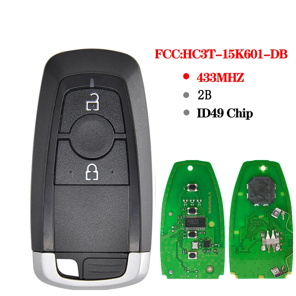 

XNRKEY умный Автомобильный ключ с 3 кнопками для Ford Edge S-MAX Galaxy Ka + Figo 2016-2019 433 МГц