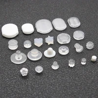 white transparent soft silicone rubber earring backs stopper anti pain ear clip pad jewelry accessories diy parts ear plugging