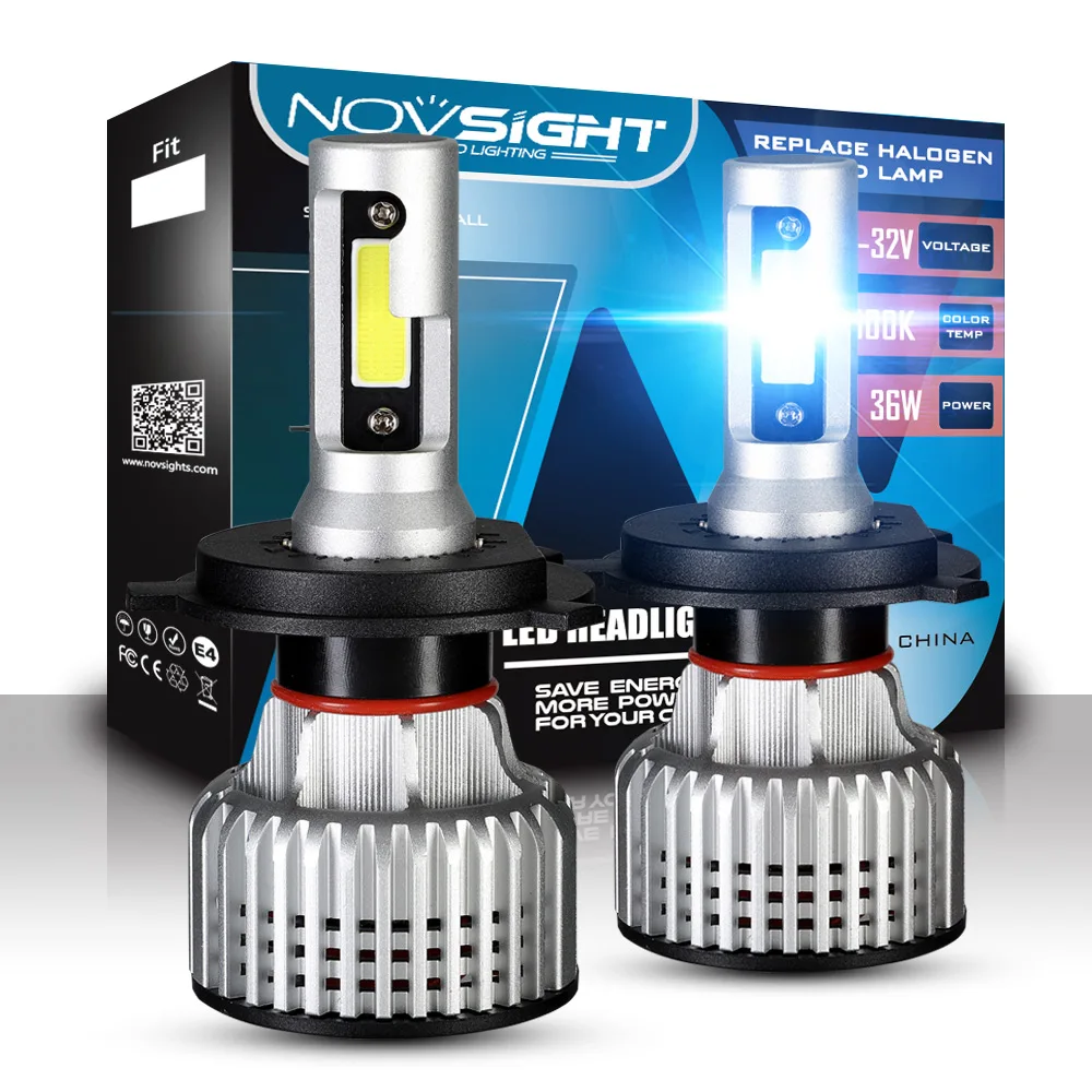 

Novsight N12 Автомобильные фары H11 H7 9005 светодиодный фары 72 Вт 9006 лм 6500K H4 9007 H13 Сверхъяркие Автомобильные фары