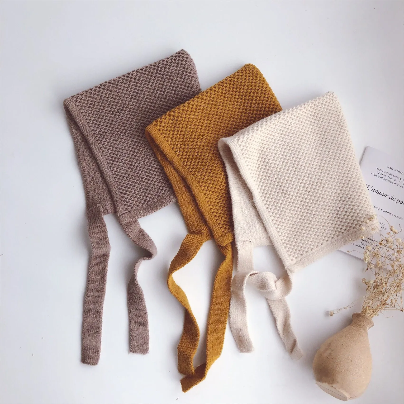 Шапка вязаная детская осенне-зимняя с ушами | Детская одежда и обувь