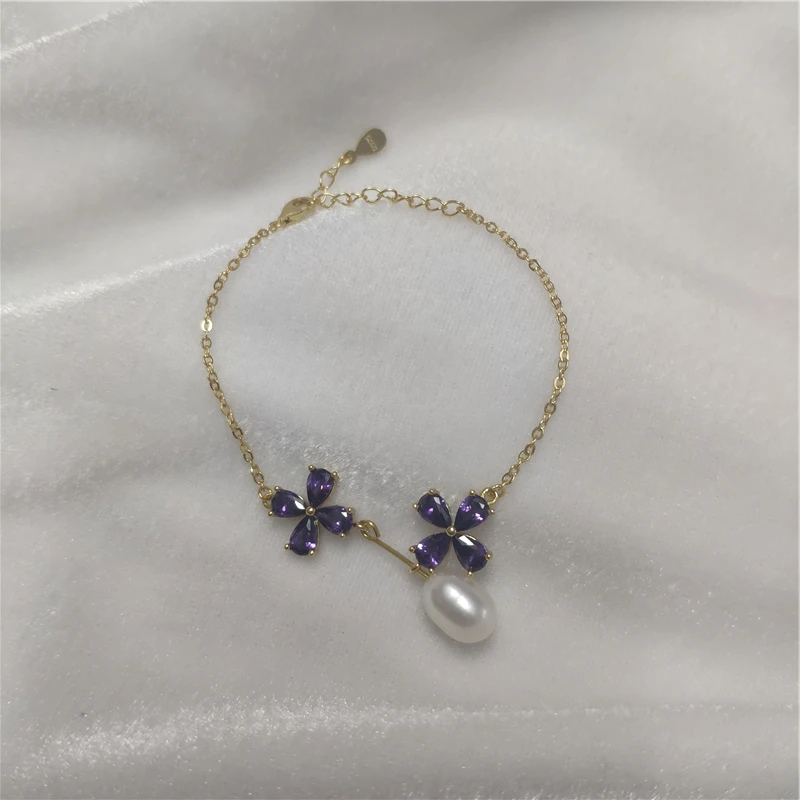 VEAMOR модные золотые браслеты из серебра 925 пробы для женщин белый натуральный