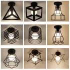 Скандинавский E27 светодиодный потолочный светильник из кованого железа черный потолочный светильник для кухни спальни гостиной прохода ресторана кафе отеля коридора