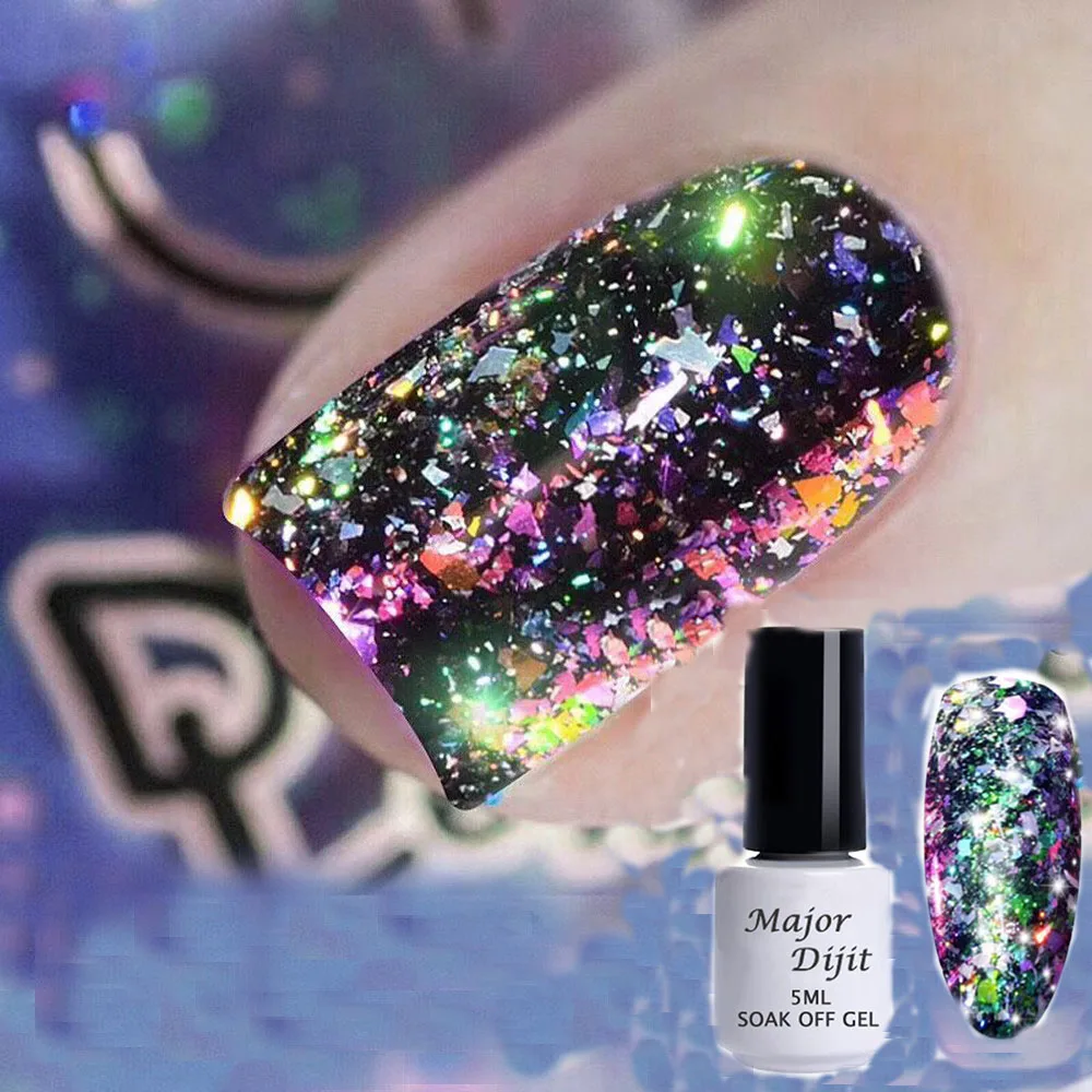 Galary Flake гель лак с блеском для ногтей алюминиевый хлопья гвоздь лак Galary Holo порошки лак для ногтей с блестками DIY маникюрная основа масло