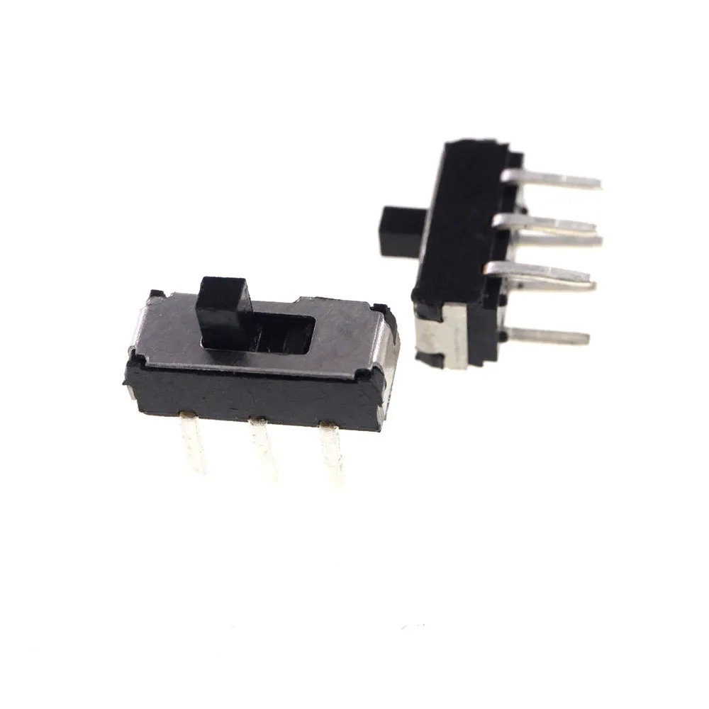 10 шт. миниатюрный ползунковый переключатель 6 Pin 2P2T DPDT ON-вертикальный сквозное