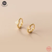 dreamhonor genuine 925 sterling silver cz zircon heart shape clip earrings for women wedding party jewelry gifts smt063