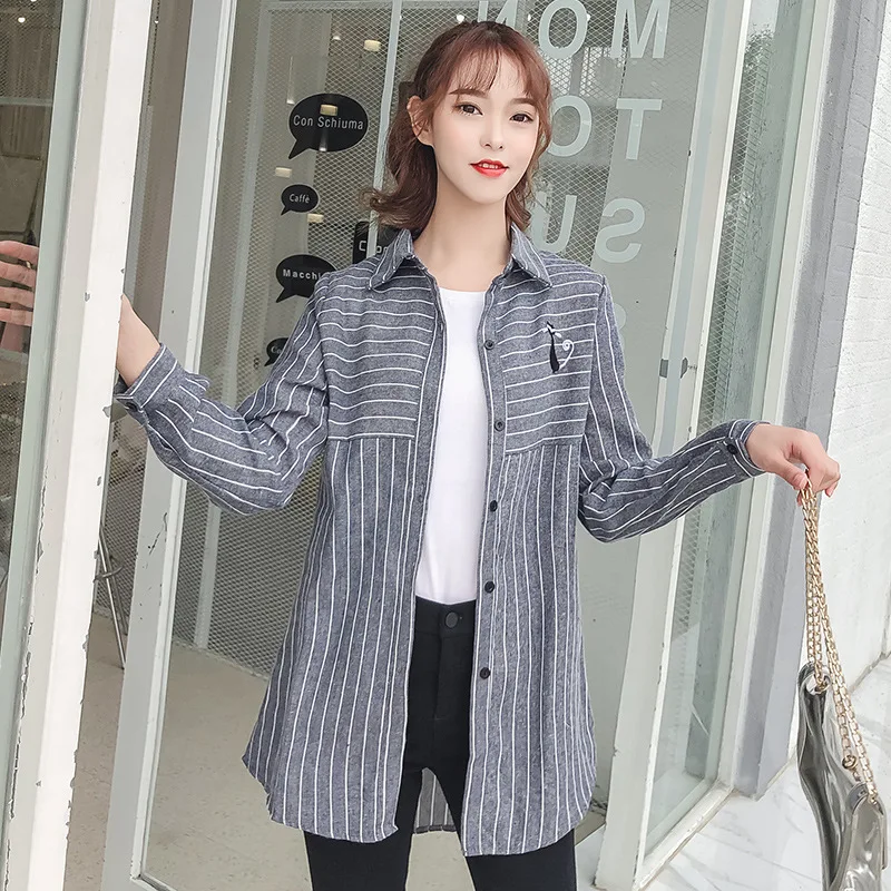 

2021 summer new fashion trend mid-length chiffon shirt temperament elegant and comfortable striped top women