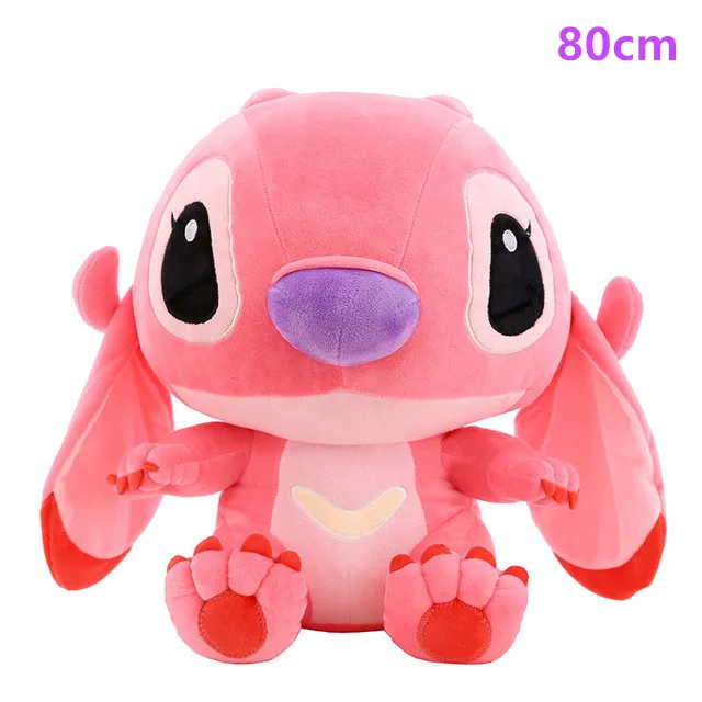 80cm pink 80 см; 45 см известные детские игрушки Kawaii Ститч плюшевые игрушки куклы аниме Лило и Стич милые шовные игрушки для детей подарок на день рождения - Цвет: 80cm pink