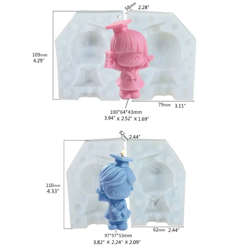 

J60E Graduated Bachelor Epoxy Resin Mold Aromatherapy Candle Plaster Handmade Soap Silicone Mould DIY Crafts Ornaments Mold