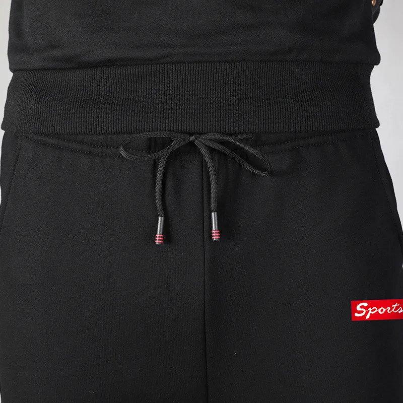 Однотонные штаны для бега мужские черные спортивные тренировочные тренажерного