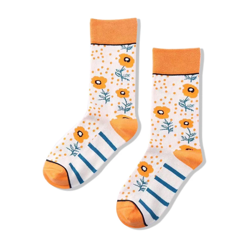 

Women Socks Funny Cute Cartoon Girls Ice Cream Godness Hobbyhorse Sunflowers Leopard Happy Japanese Harajuku skateboard Socks