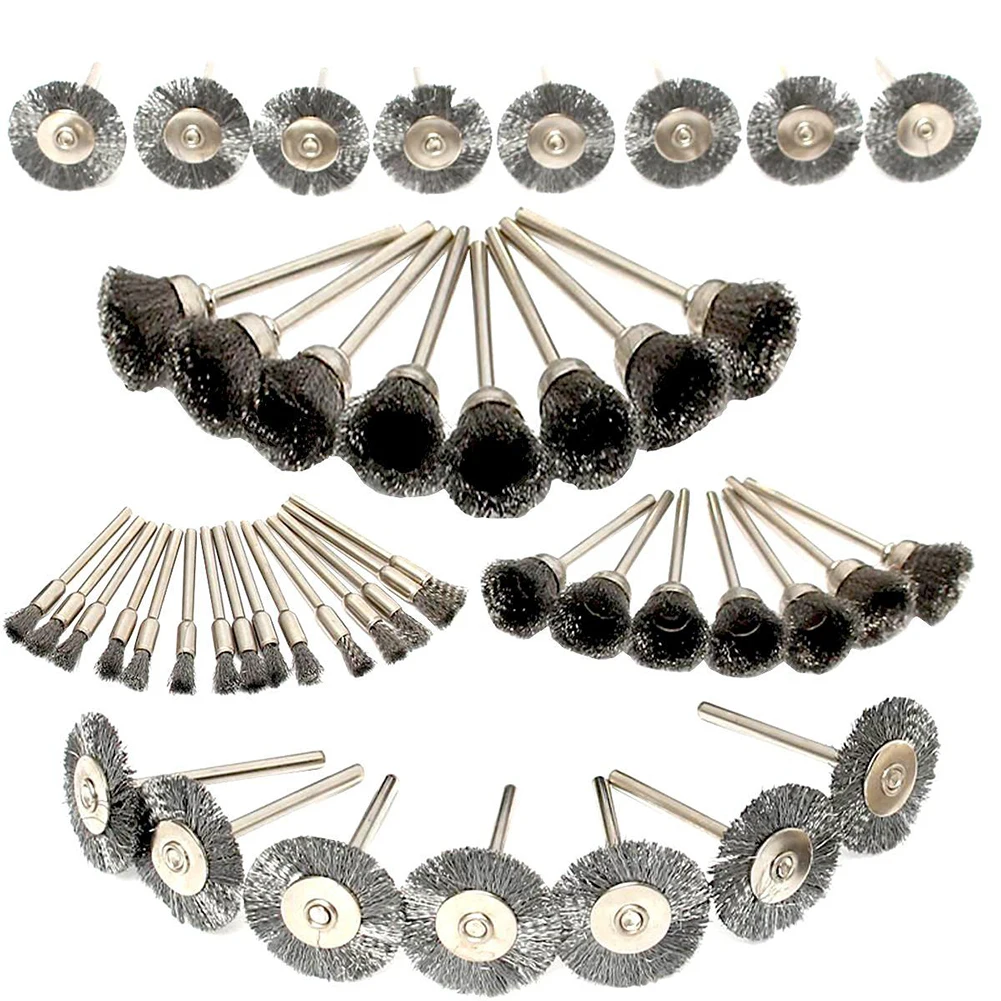 

45pcs Mini Rotary Stainless Steel Wire Steel Brush Wire Wheel Brushes Die Grinder Rotary Tool Electric Tool For The Engraver New