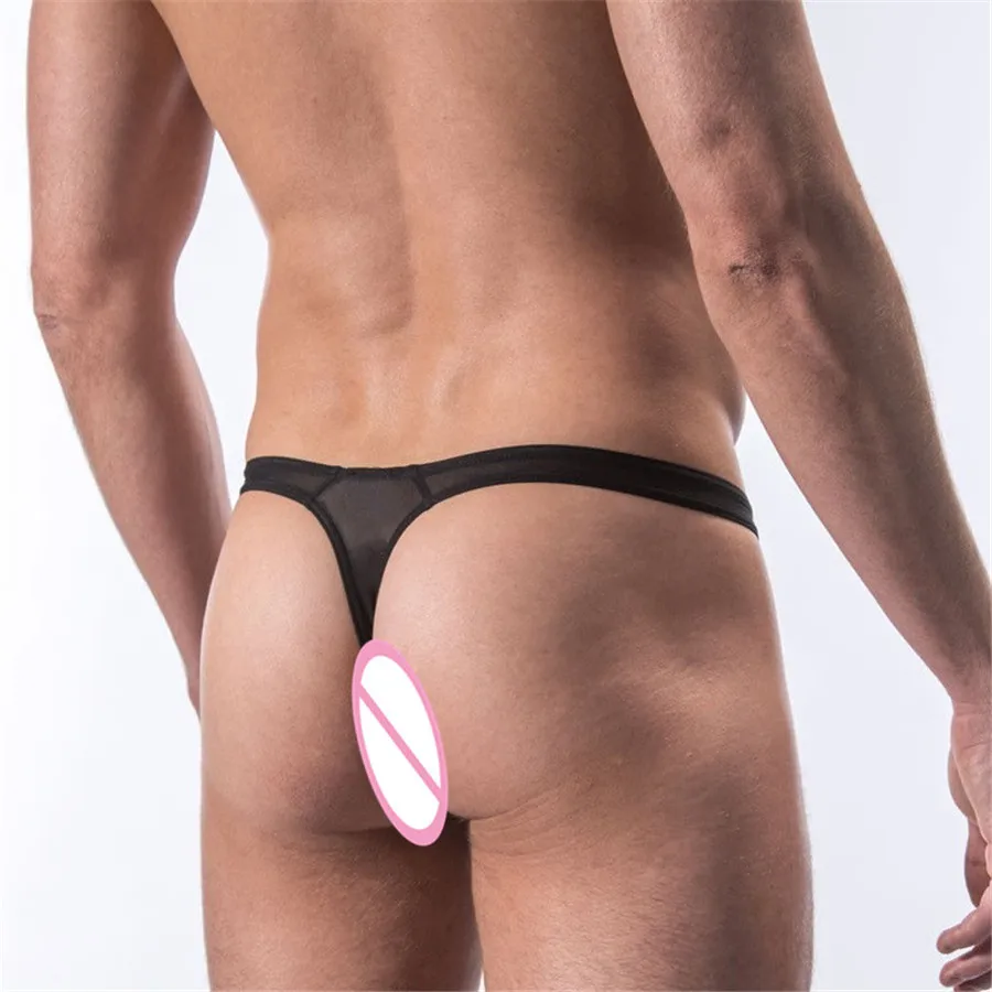 Полупрозрачное Мужское нижнее белье выпуклые стринги для пениса Тонги M/L/XL