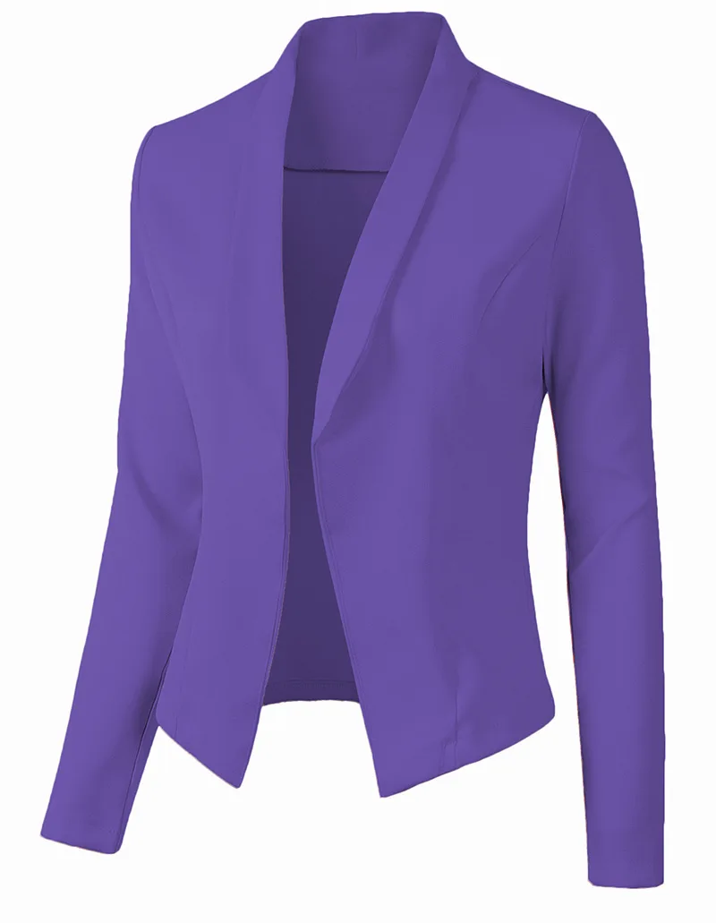 Женский блейзер без пуговиц ZOGAA повседневный облегающий для работы и офиса