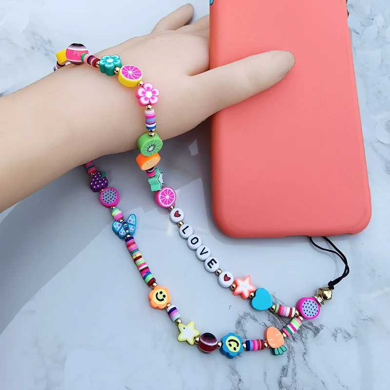 New Design String Mobile Chain Phone Letter customer Choker Necklace Strap Lanyard for Key Chain  Lady Gift