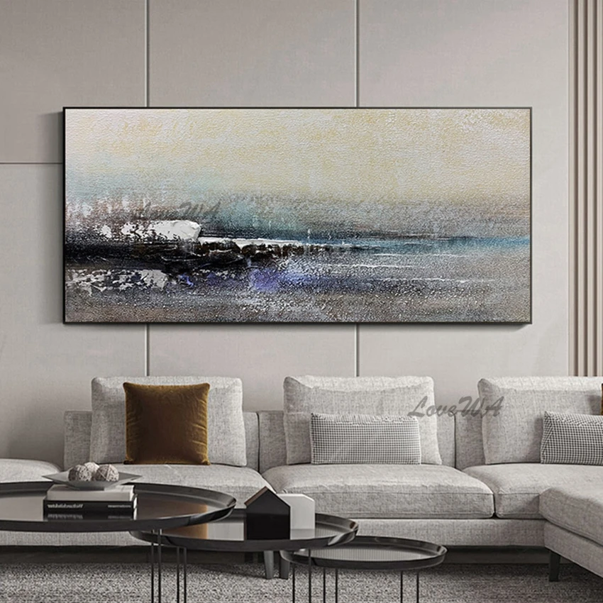 

Cool Colors Abstract 100% Handpainted Painting Modern Home Good Wall Art Canvas Painting For Living Room Custom Artwork Unframed