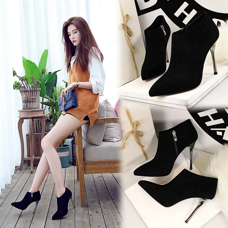 Сезон осень-зима Женские сапоги в европейском стиле модная женская обувь на