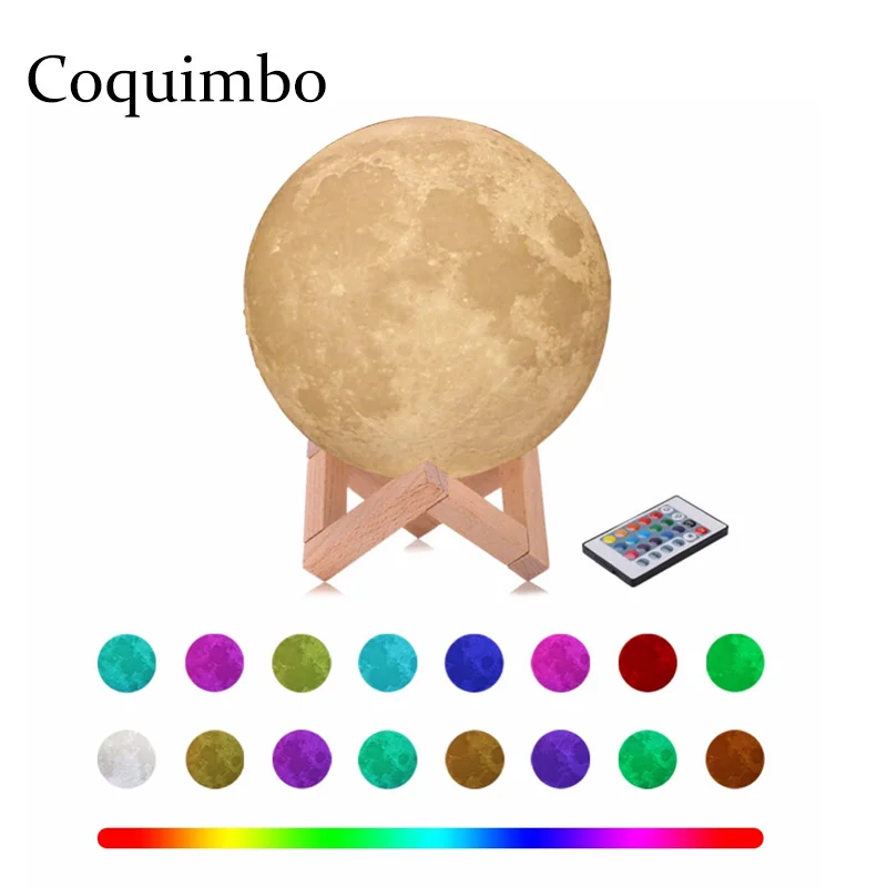Usb сенсорный свет 3d печать луна лампа Luminaria lua освещение спальня Луна Светодиодный
