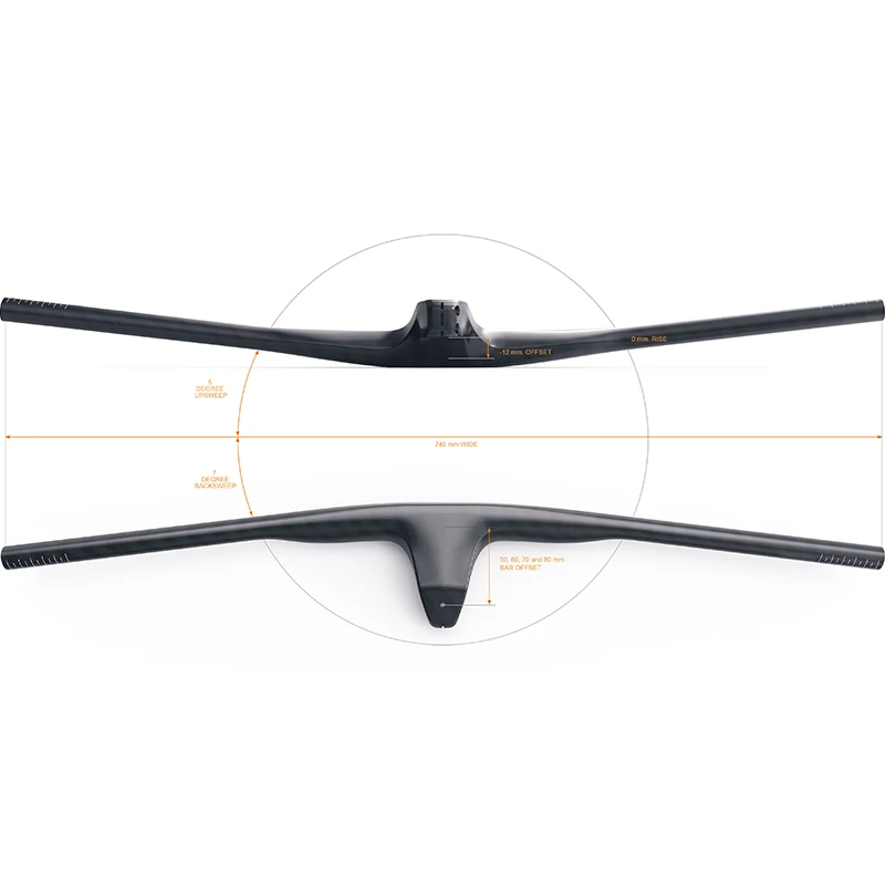 Pаспродажа T1000 полностью углеродное волокно MTB руль для велосипеда интегрированный руль BMX гоночный велосипед UD матовая ручка-12 ° градусов блок 740 мм