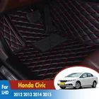 Автомобильные коврики для Honda Civic 2012 2013 2014 2015 автомобильные аксессуары для интерьера стильные водонепроницаемые коврики для ног