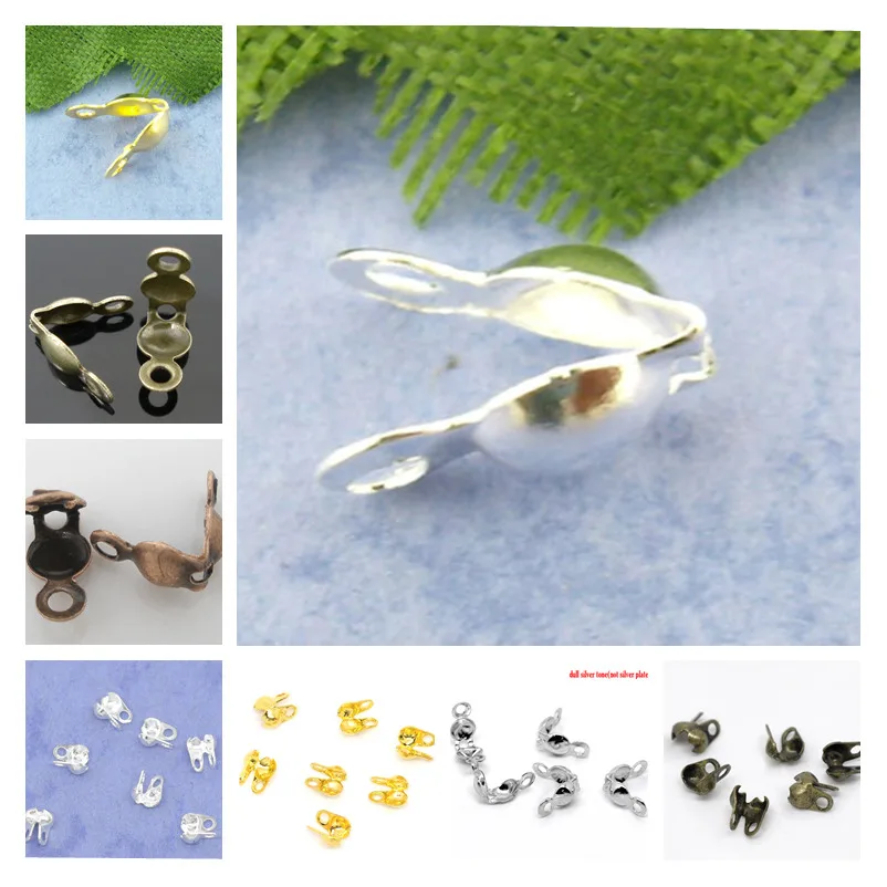 DoreenBeads Модные Серебристые золотистые Обжимные бусины в виде шара наконечник для