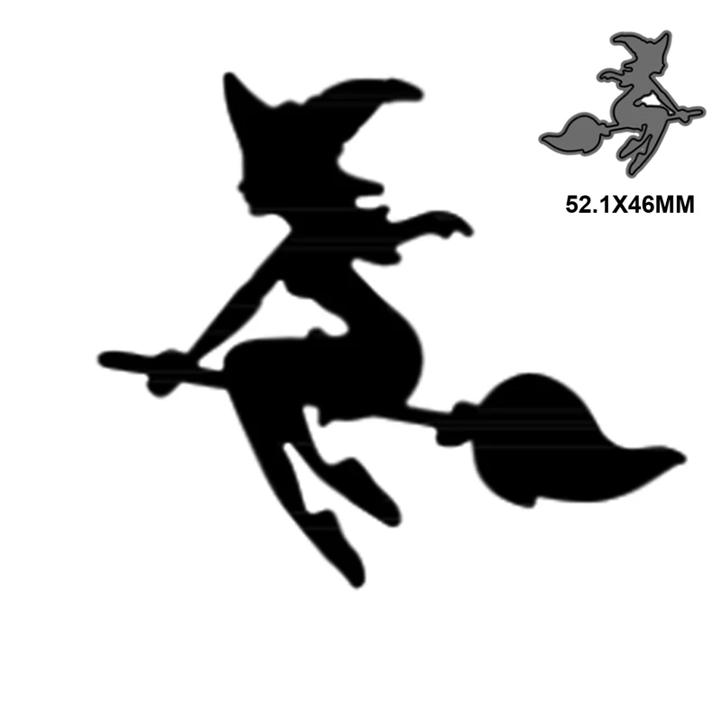 

Happy Halloween Witch Metal Cutting Dies For DIY Scrapbooking Photo Album Season Embossing DIY Paper Cards 2021 New