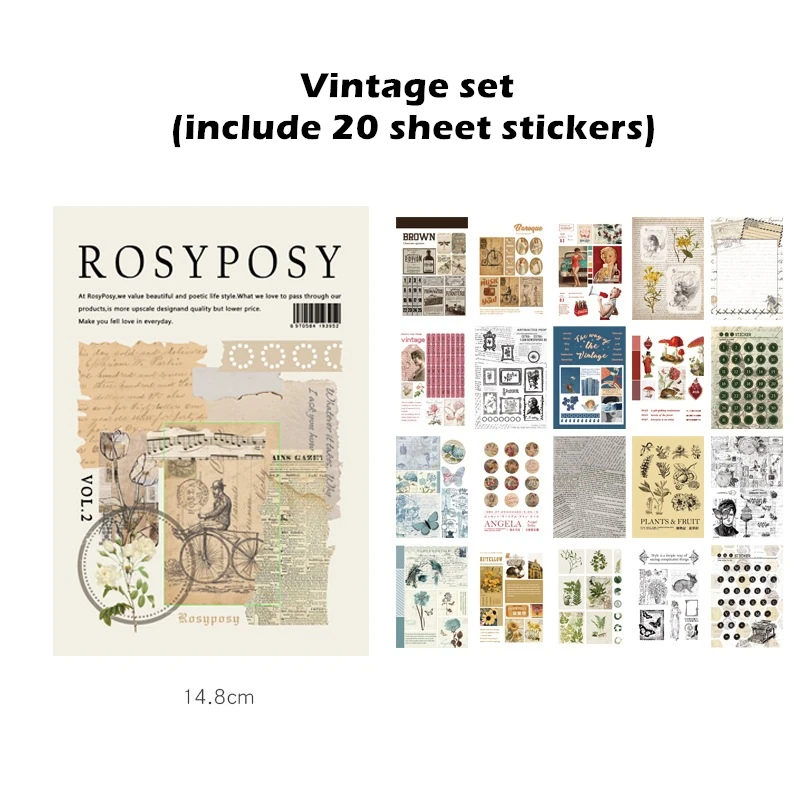 

Набор стикеров для блокнота VALIOSOPA Винтажный мультяшный медведь