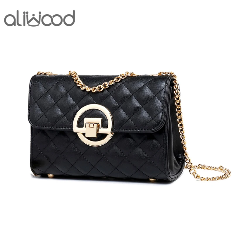 aliwood New Style Fashion Diamond Lattice Chain Women Shoulder bags Wild Niche Temperament Flap bag Female Crossbody Bag handbag