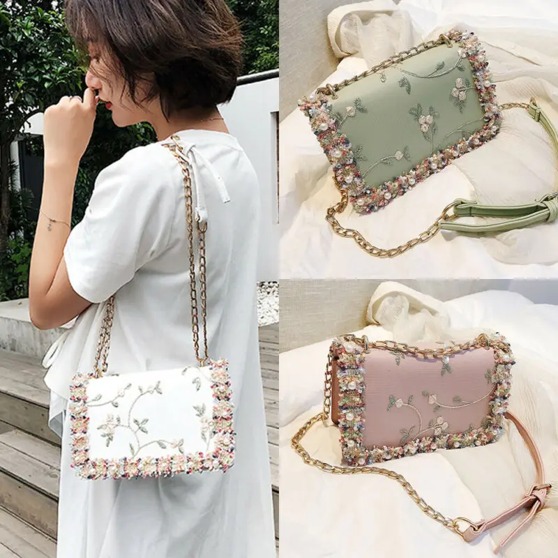 Женская маленькая сумка через плечо из искусственной кожи на цепочке