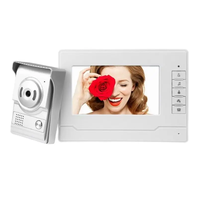 KINJOIN New 7 Inch Video Doorbell Monitor Intercom With 1200TVL Outdoor Camera IP65 Door Phone Intercom System