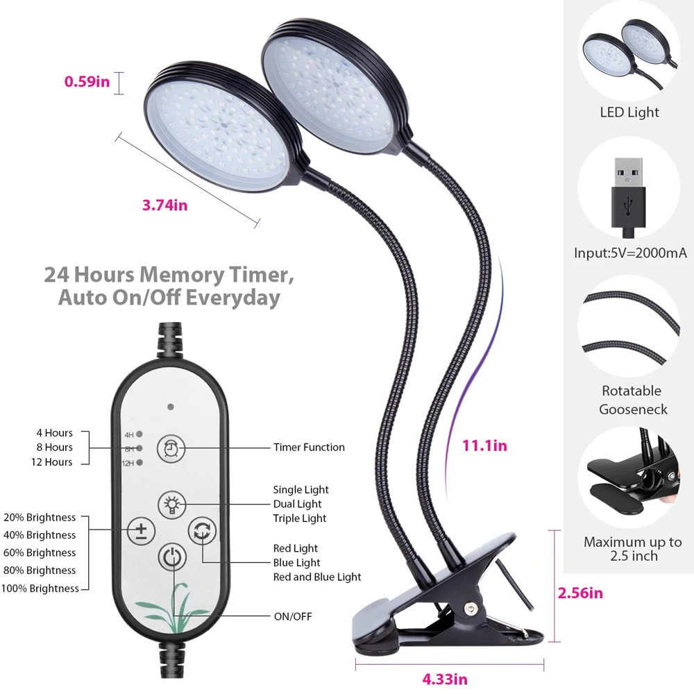 Светодиодный светильник полного спектра для выращивания растений фитолампа
