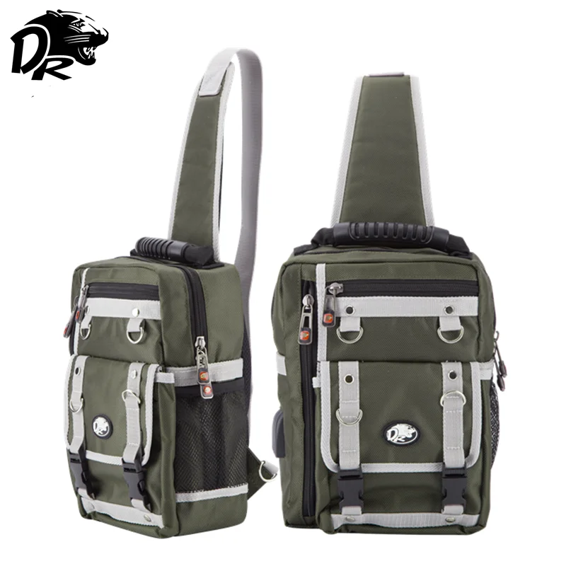 

DR Chest Hang Tool Bag Single Shoulder Bag 1680D Oxford Cloth Backpack Multi-Functional Hard Man Style Preferred Satchel