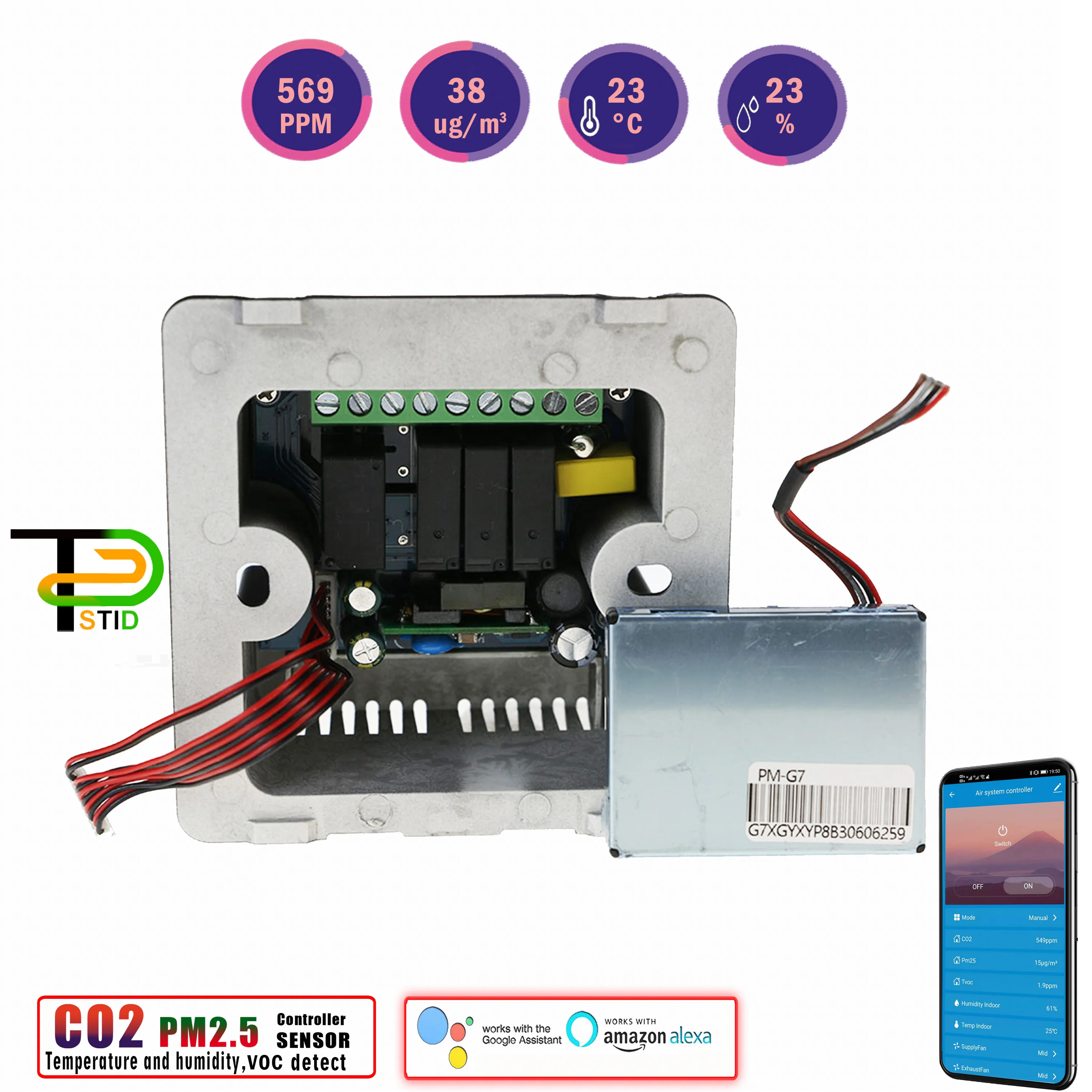 Wi-Fi CO2 PM2.5 датчик температуры и влажности VOC газоанализатор для контроллера