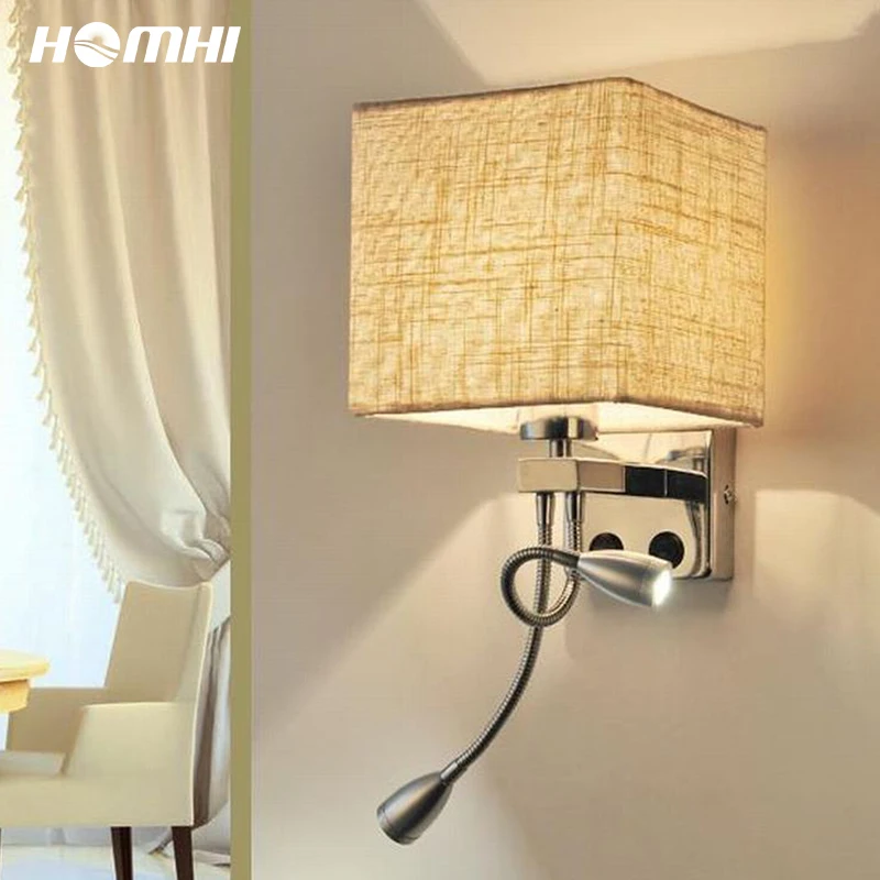 للبيع وحدة إضاءة Led جداريّة ضوء Gooseneck مرنة الشمال الجدار مصباح مكعب ليلة نوم الجدار الشمعدان الحديثة إضاءة المنزل القماش عاكس الضوء الشمعدان