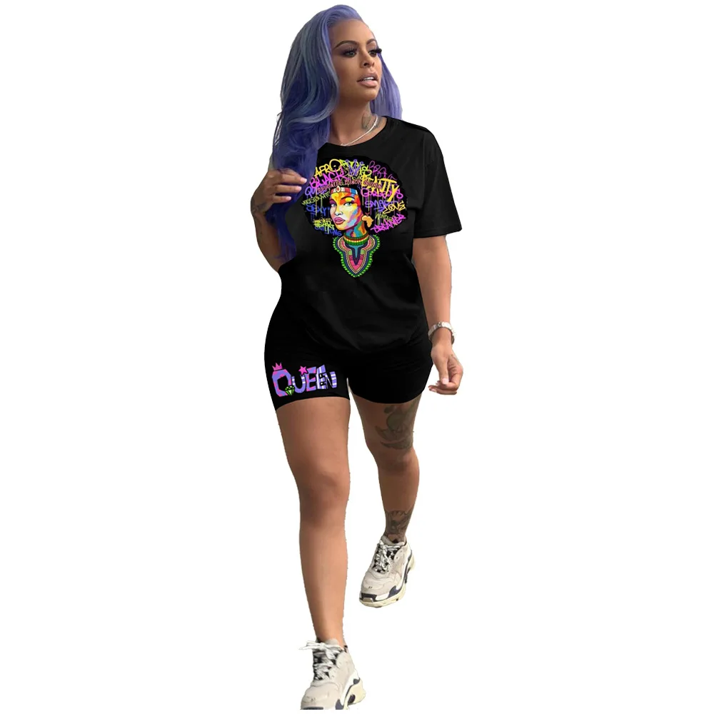 

Two Piece Set Tracksuit Women Letter Printing Tops + Shorts Sweat Suits Shorts Solid Color Sweat Suits 2 Piece Outfits Matching