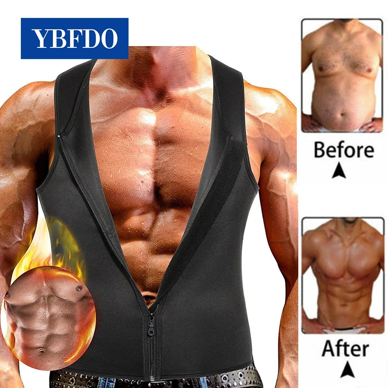 

YBFDO Для мужчин талии тренер жилет пояс для похудения живота Body Shaper неопрена молния сверху сжигание жира на животе Для мужчин, для похудения, ...