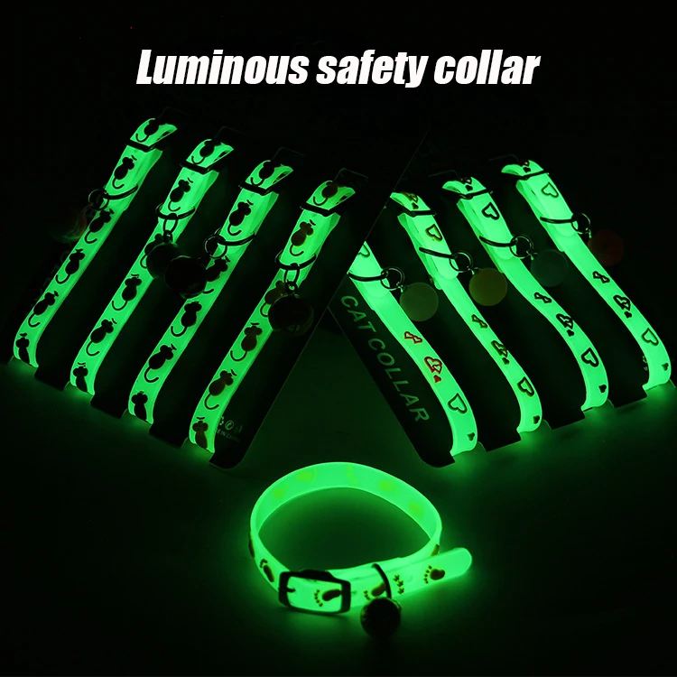1 шт. защитный светящийся ошейник для домашних животных Регулируемый резиновый