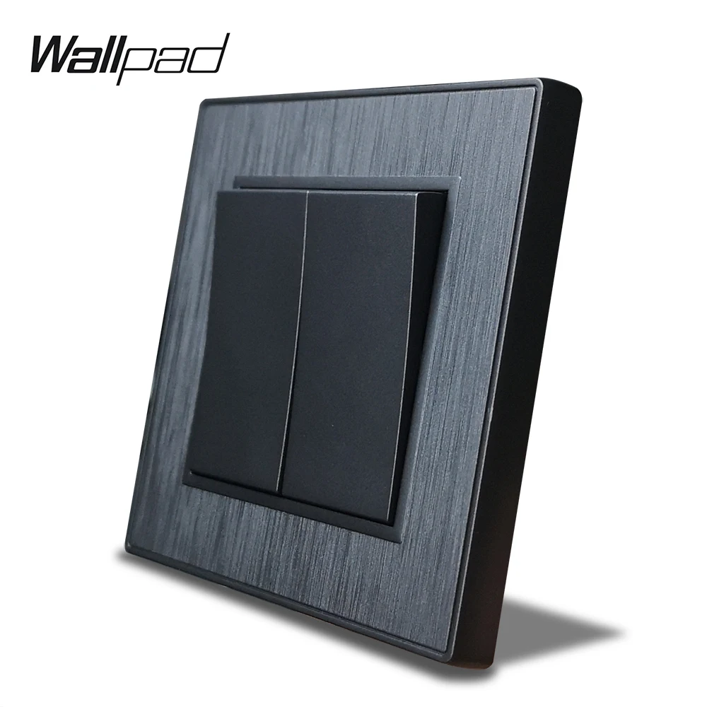 Wallpad S6 2 Gang 1 Way черный серебристый золотой Электрический светлый матовый пластик